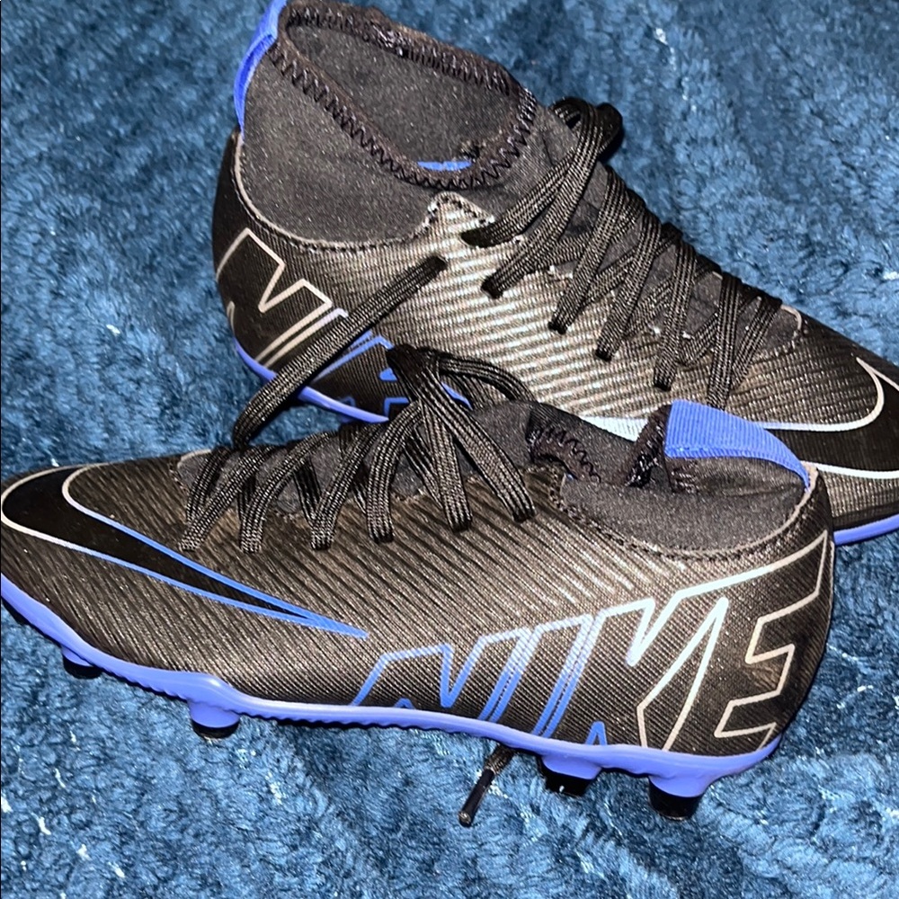 Nike Black and Blue Soccer Cleats
